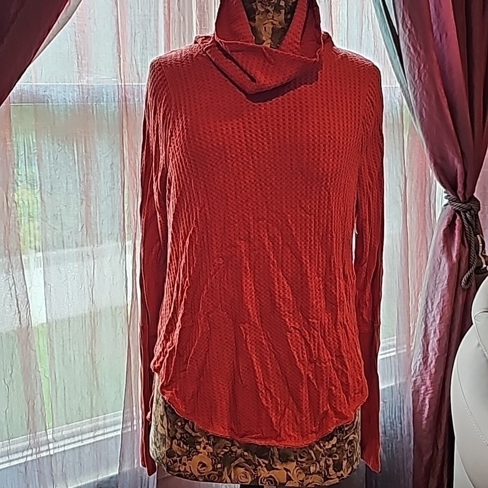 New Without Tags Free People Waffle-Knit Texture Turtleneck Small